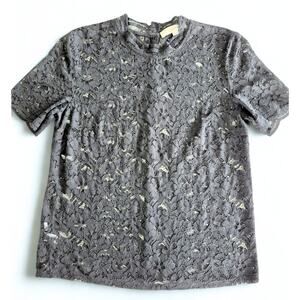 LOFT Black Lace Top Womens Size S Fairy Grunge Whimsigoth Witchy Feminine Edgy